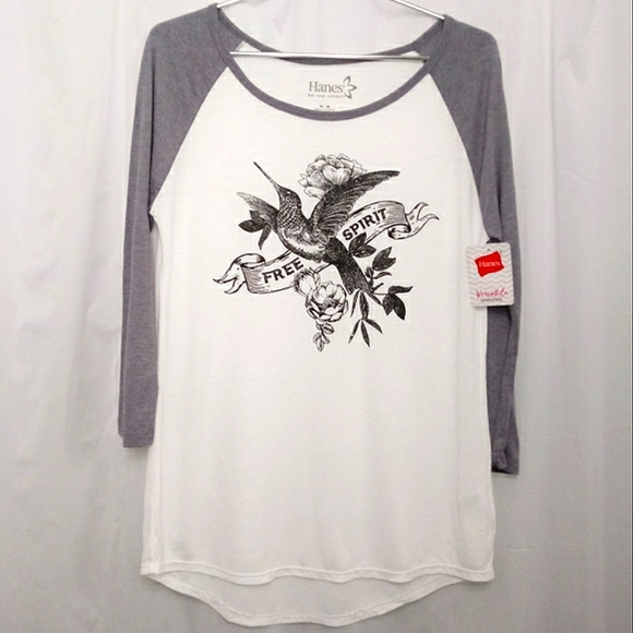 New Hanes Free Spirit Jersey Style Graphic Tee - Picture 2 of 8